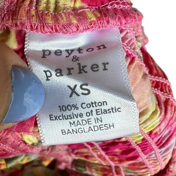 PEYTON & PARKER Cotton Floral Colorful Ruffled Sleeve Maxi Dress Women's Size XS - Picture 5 of 6